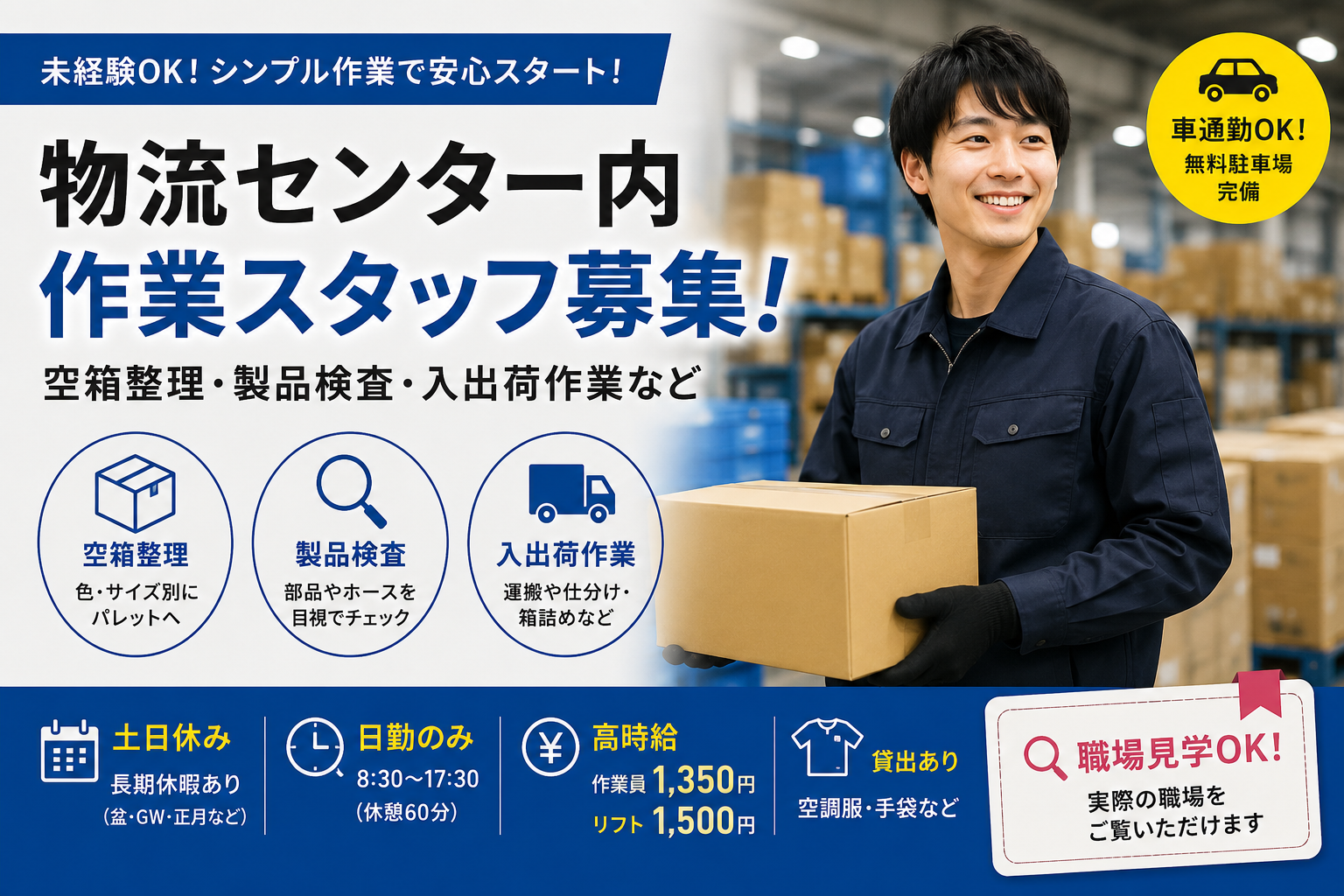 博多支店(派遣元)の派遣社員 軽作業 工場 軽作業 工場の求人情報イメージ1